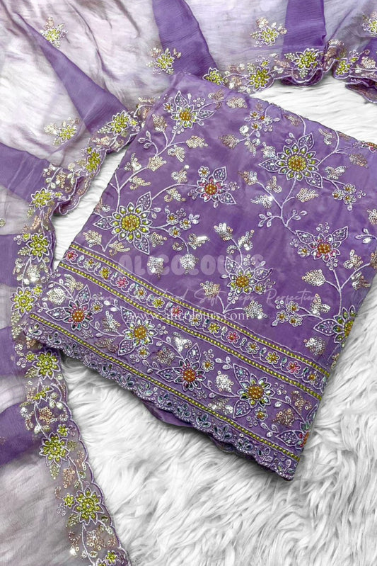 CREPE SILK HEAVY RESHAM EMBROIDERY HANDWORK COLLECTION