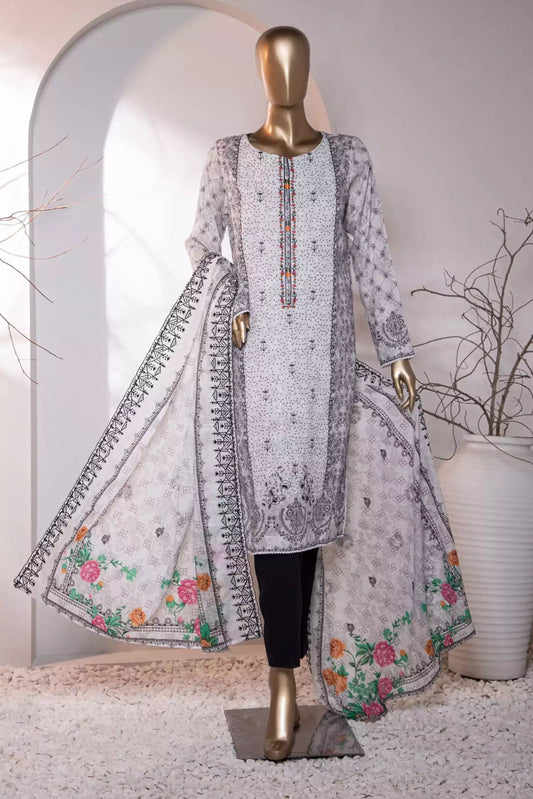 PREMIUM EMBROIDERED COTTON LAWN SHIRT-WITH CUTWORK LAWN DUPATTA