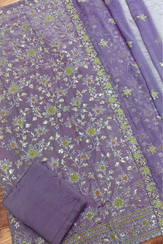 CREPE SILK HEAVY RESHAM EMBROIDERY HANDWORK COLLECTION