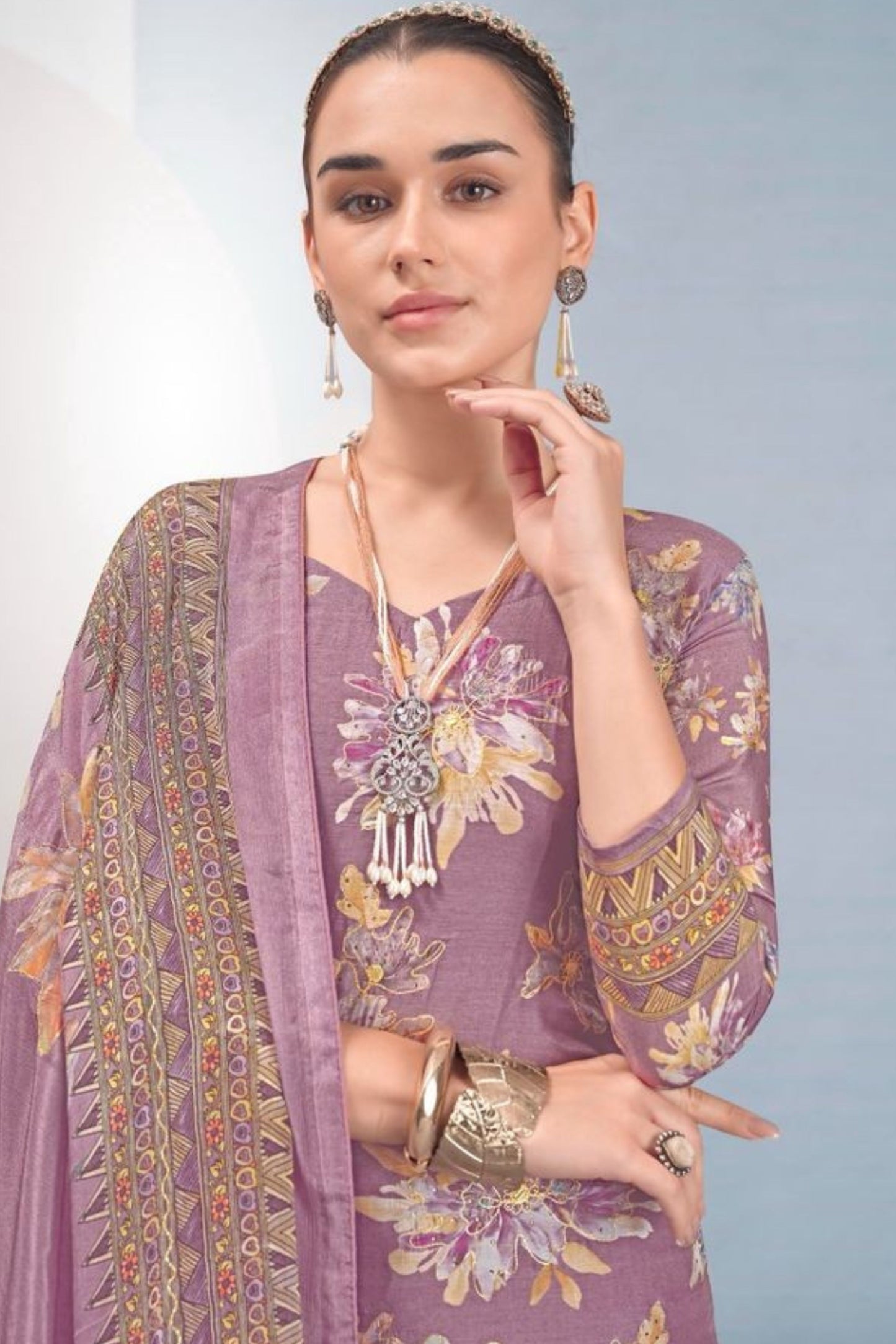 PURE MUSLIN ZARI EMBROIDERY PERFECTION | 55486-A