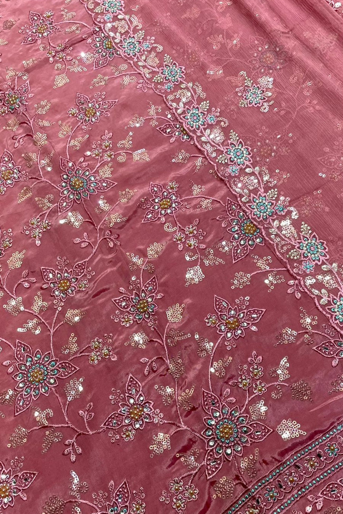 CREPE SILK HEAVY RESHAM EMBROIDERY HANDWORK COLLECTION