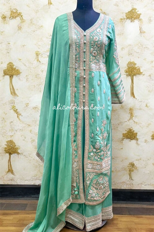 DESIGNERS LONG DRESS FLAPPER FULLY STITCHED DRESS