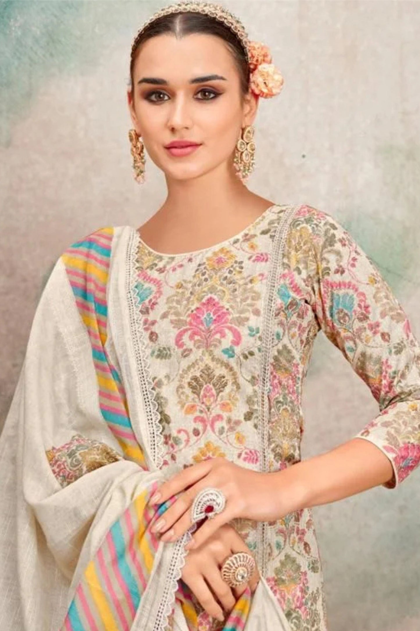 KHADI COTTON EMBROIDERED COLLECTION | 73216-A
