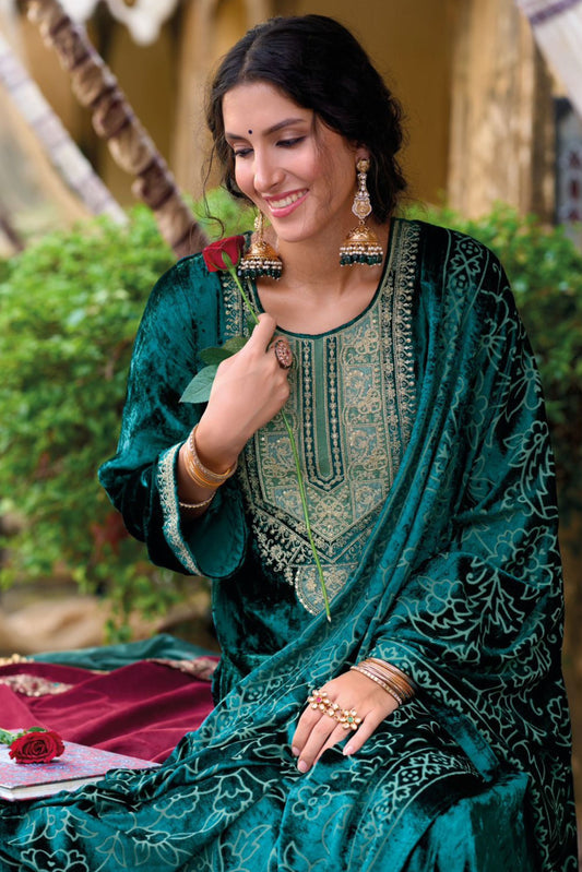 Elegant Velvet Ethnic Outfit