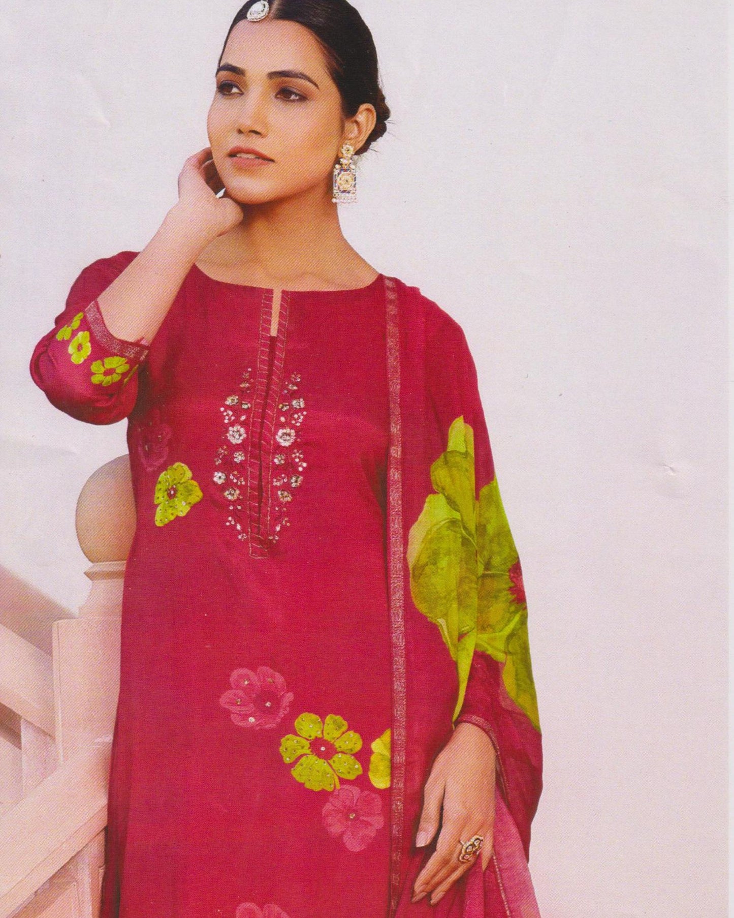 Pure Muslin🌷Floral Suit> 3 Pieces Set