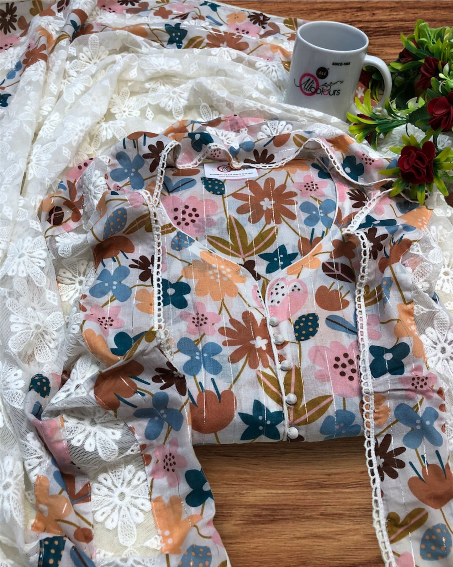 Divine Floral Chikankari Delight