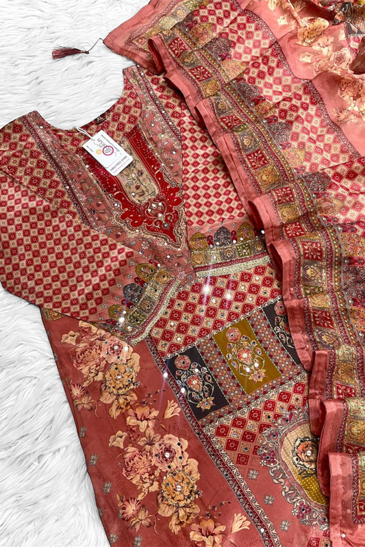 Royal Designer Floral Crepe Set - 1502