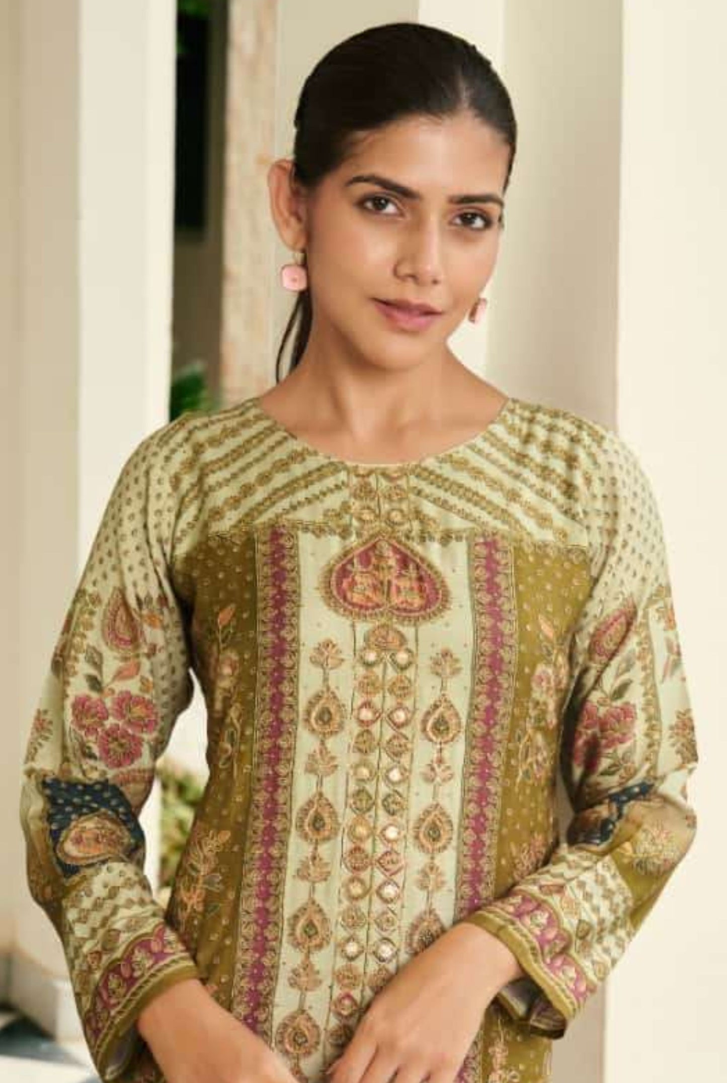 Printed Fancy Muslin Suit || 3101