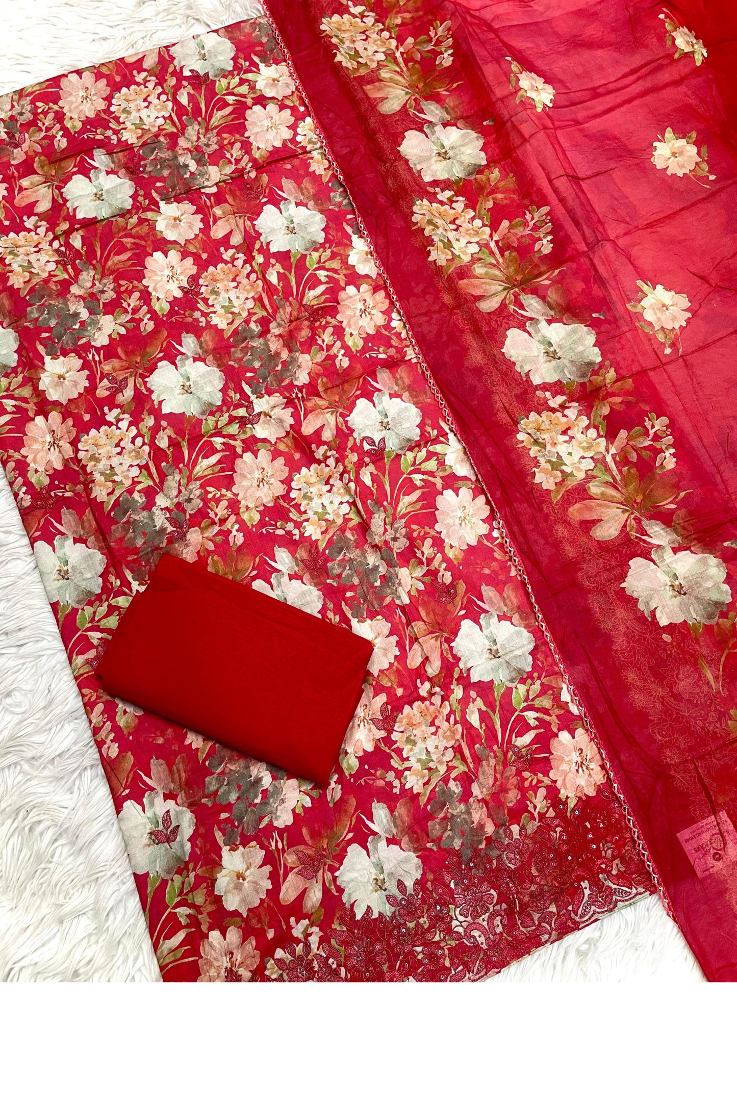 Red Floral Charm - Cotton Collection