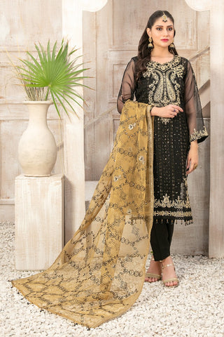 Mishkah by Tawakkal Fabrics Embroidered Organza Suits | D-9930