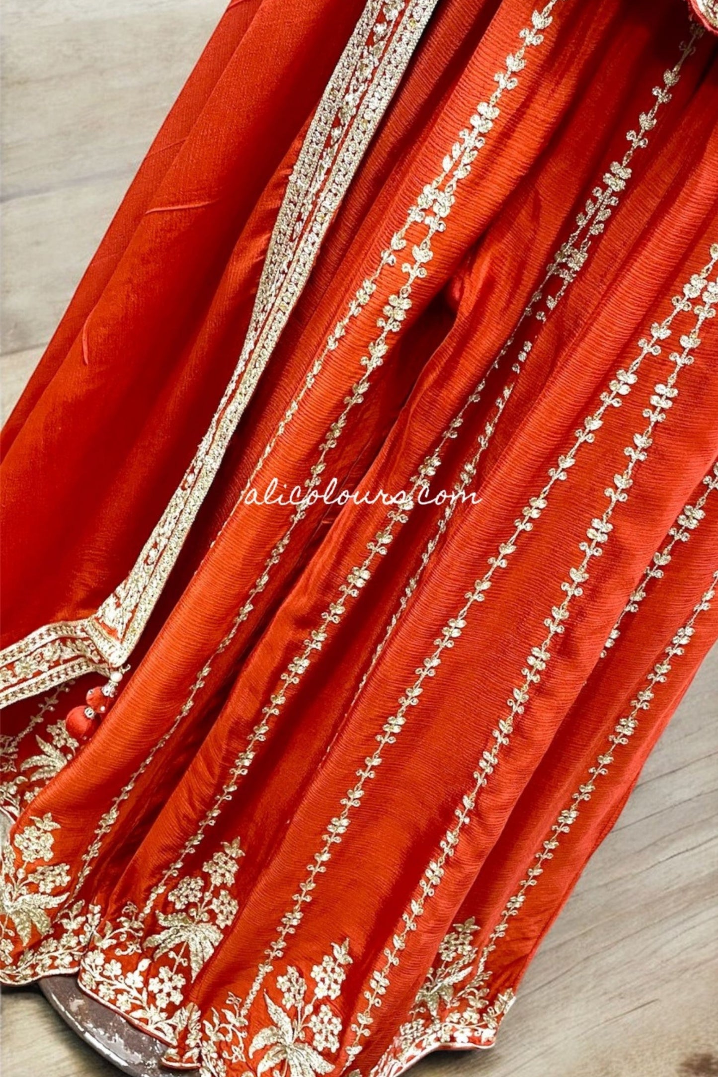 VIVID ORANGE DESIGNER HEAVY EMBROIDERED STITCHED SHARARA SUIT