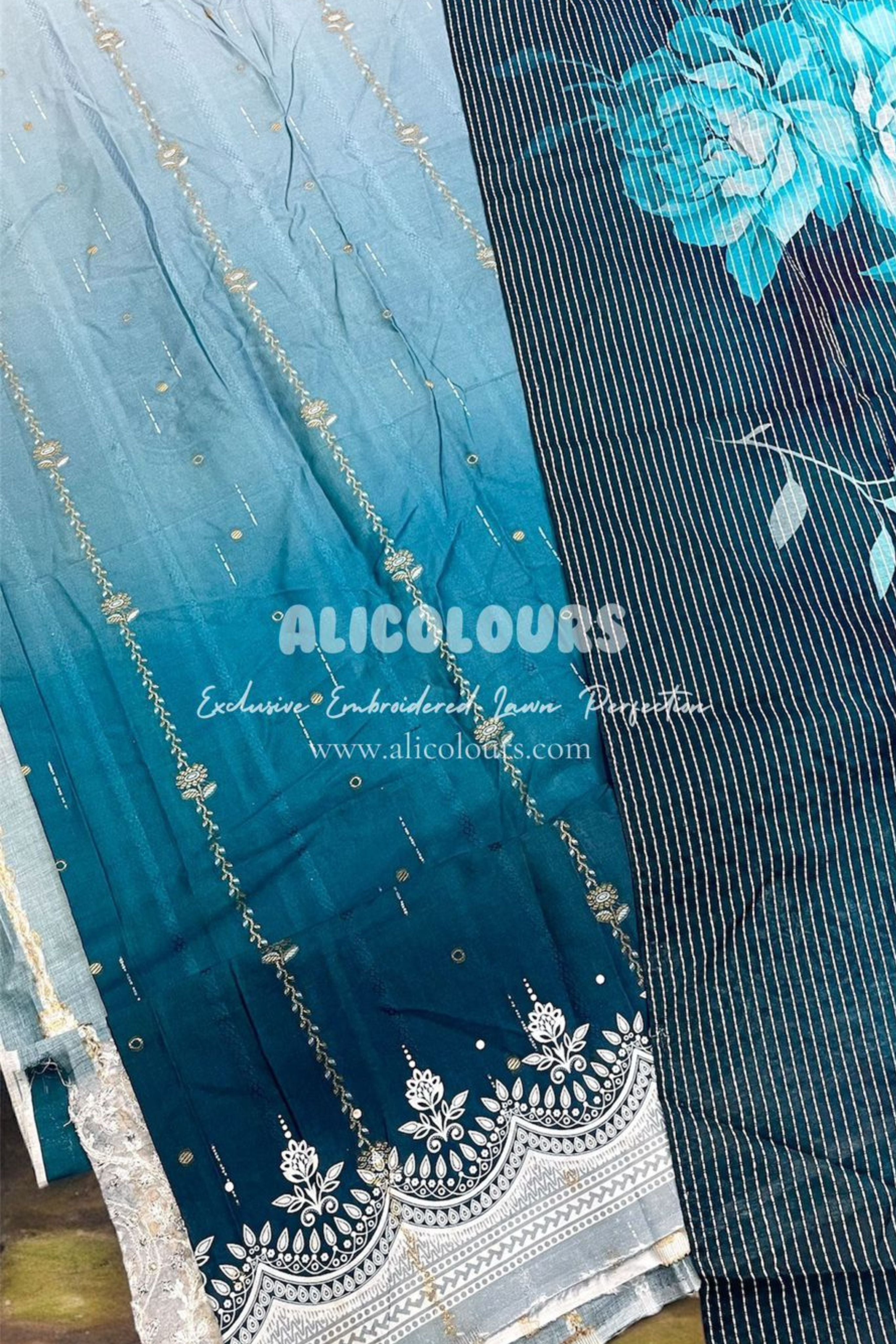 EXCLUSIVE EMBROIDERED LUXURIOUS SOFT LAWN PERFECTION | A-1100