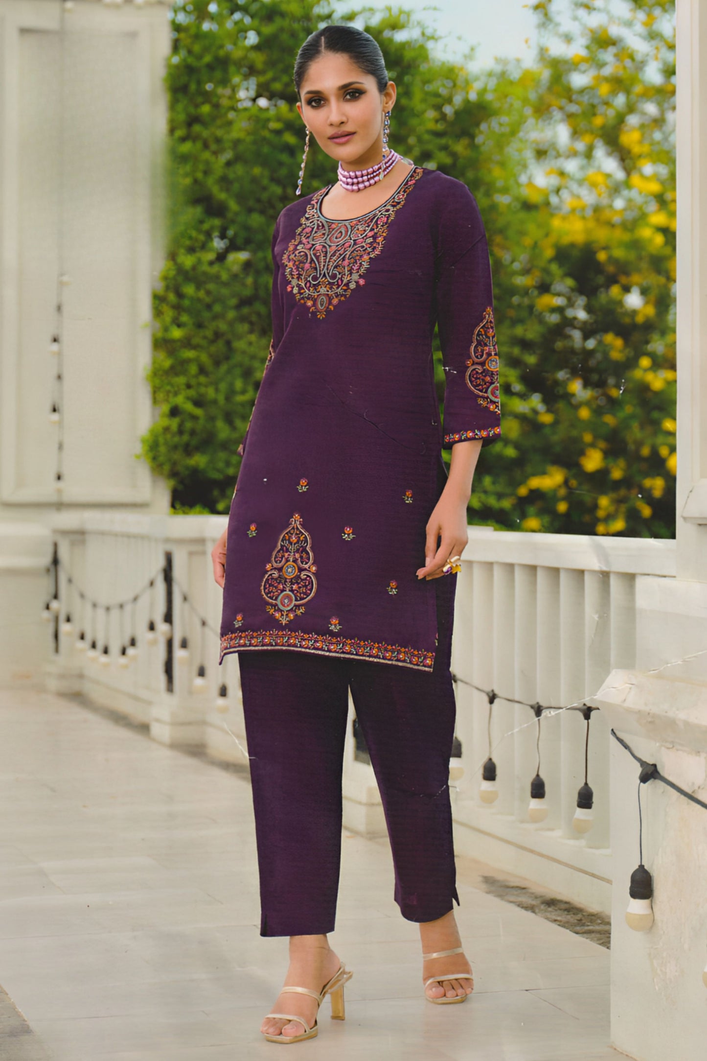 SILK EMBROIDERED CO-ORD SET COLLECTION | 001