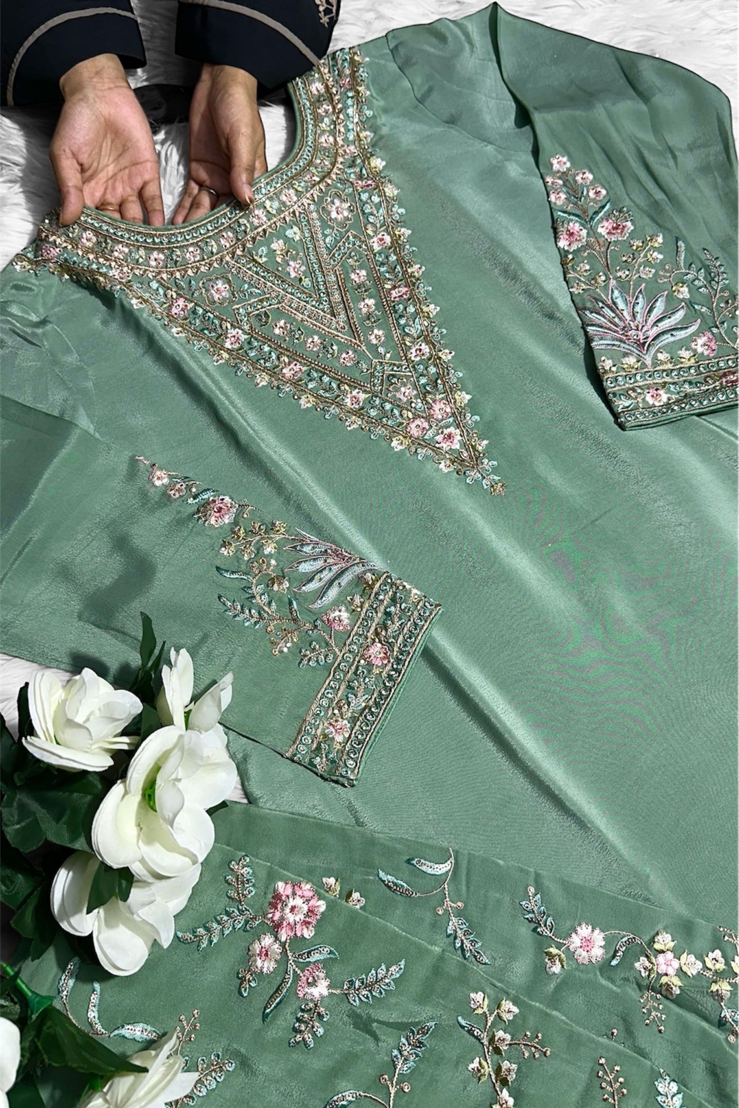 ROYAL SAGE GREEN  CHINON CO-ORDS SET COLLECTION