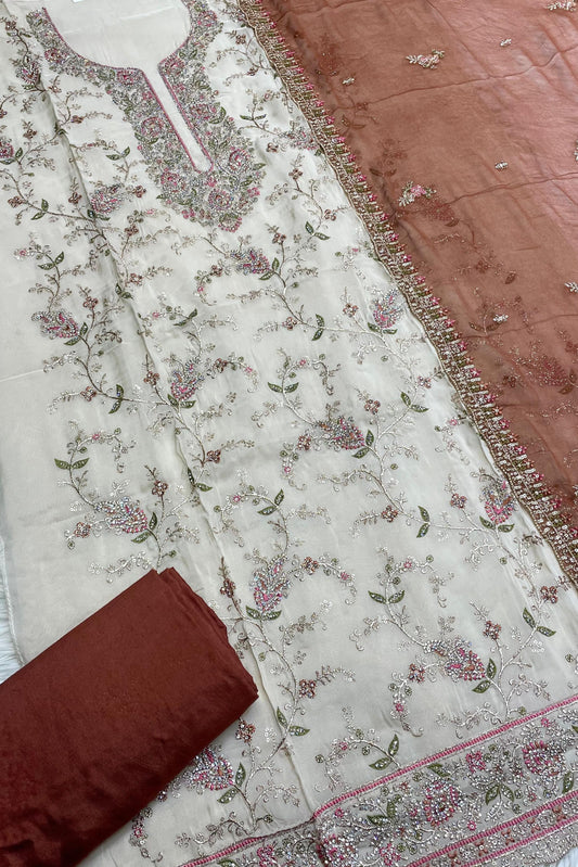 GLASS ORGANZA FULLY EMBROIDERED PREFECTION | 0091