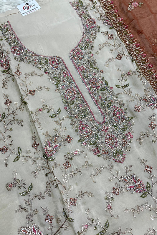 GLASS ORGANZA FULLY EMBROIDERED PREFECTION | 0091