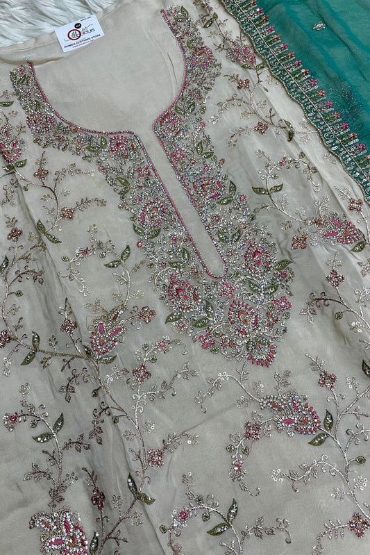 GLASS ORGANZA FULLY EMBROIDERED PREFECTION | 0093