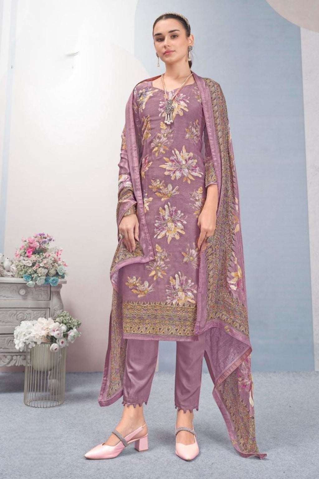 PURE MUSLIN ZARI EMBROIDERY PERFECTION | 55486-A