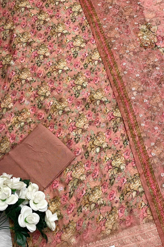 FLORAL ORGANZA EMBROIDERED PREFECTION | A-002