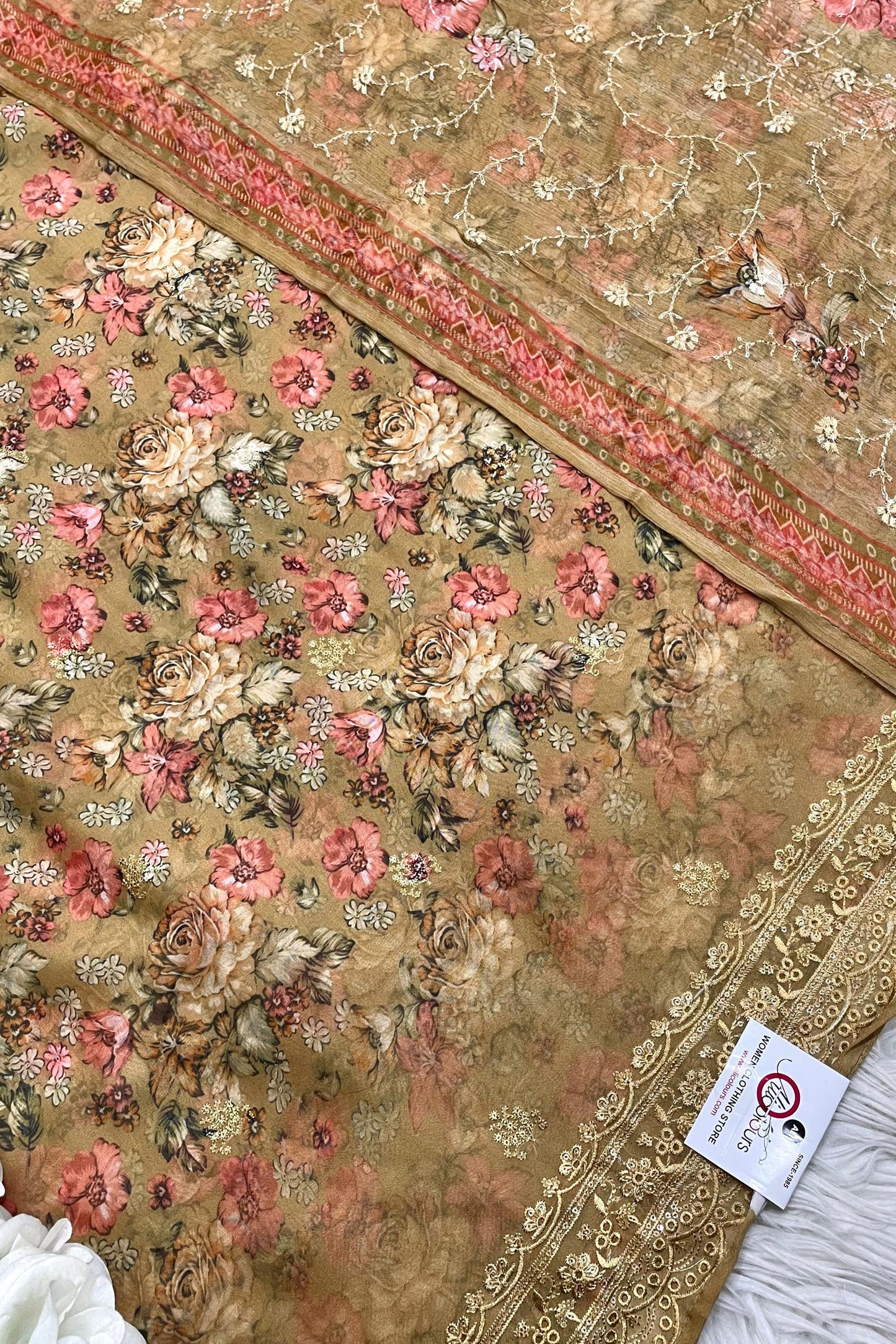 FLORAL ORGANZA EMBROIDERED PREFECTION | A-004