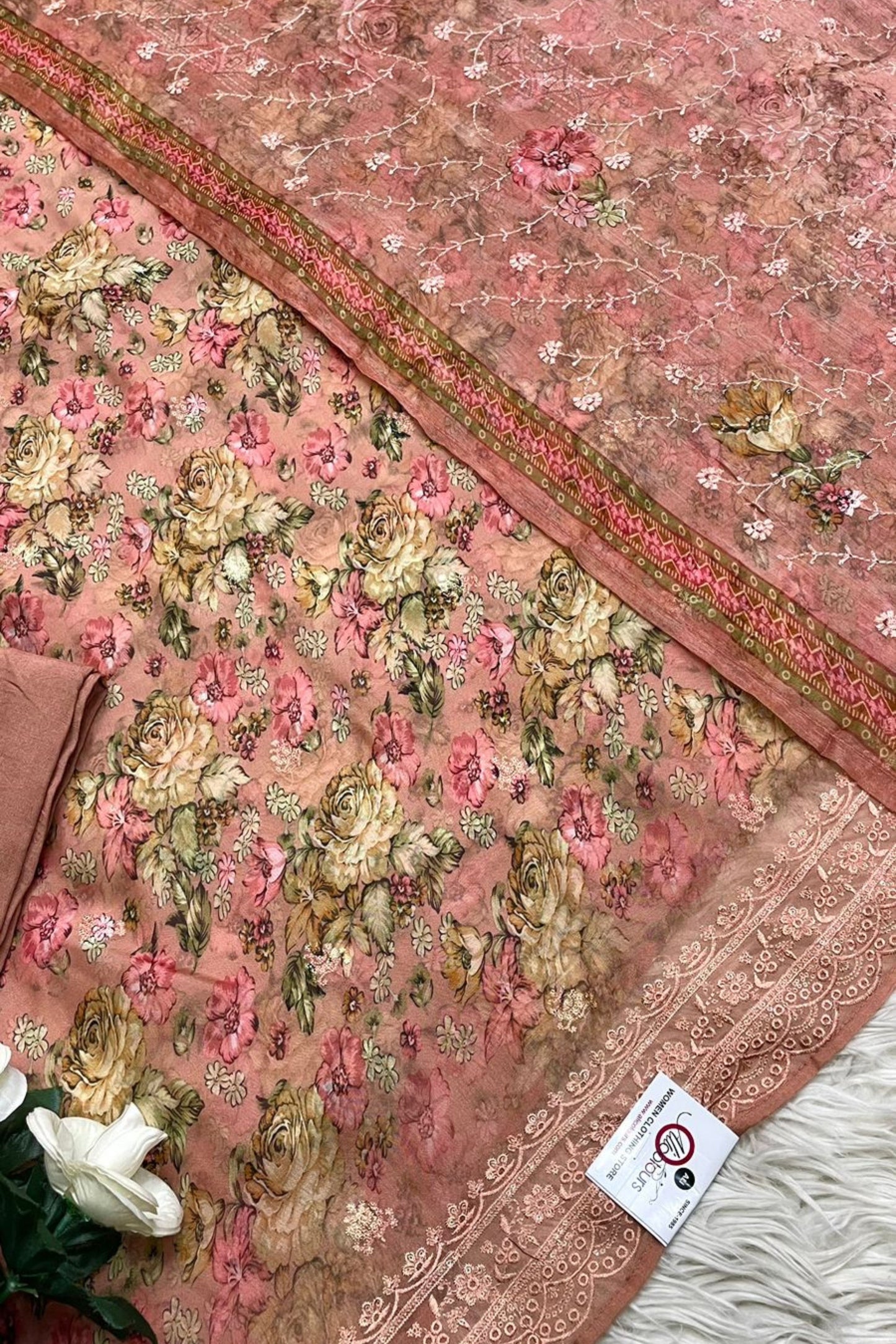 FLORAL ORGANZA EMBROIDERED PREFECTION | A-002