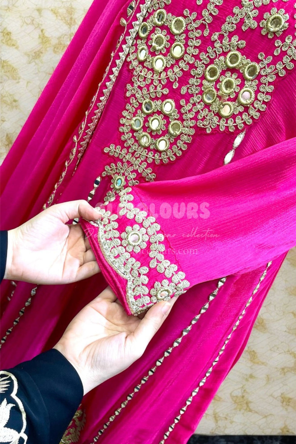 BRIGHT PINK HEAVY ELEGANT DHOTI STITCHED SUIT