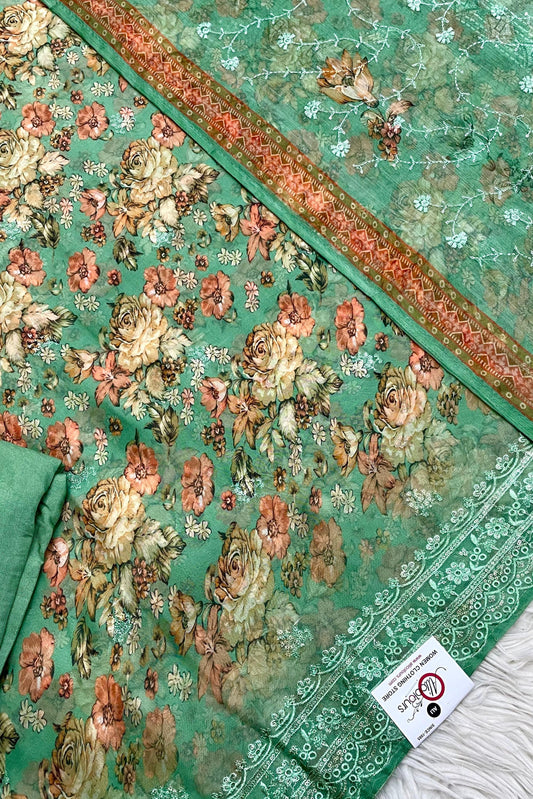 FLORAL ORGANZA EMBROIDERED PREFECTION | A-003