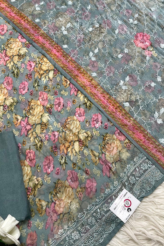 FLORAL ORGANZA EMBROIDERED PREFECTION | A-001
