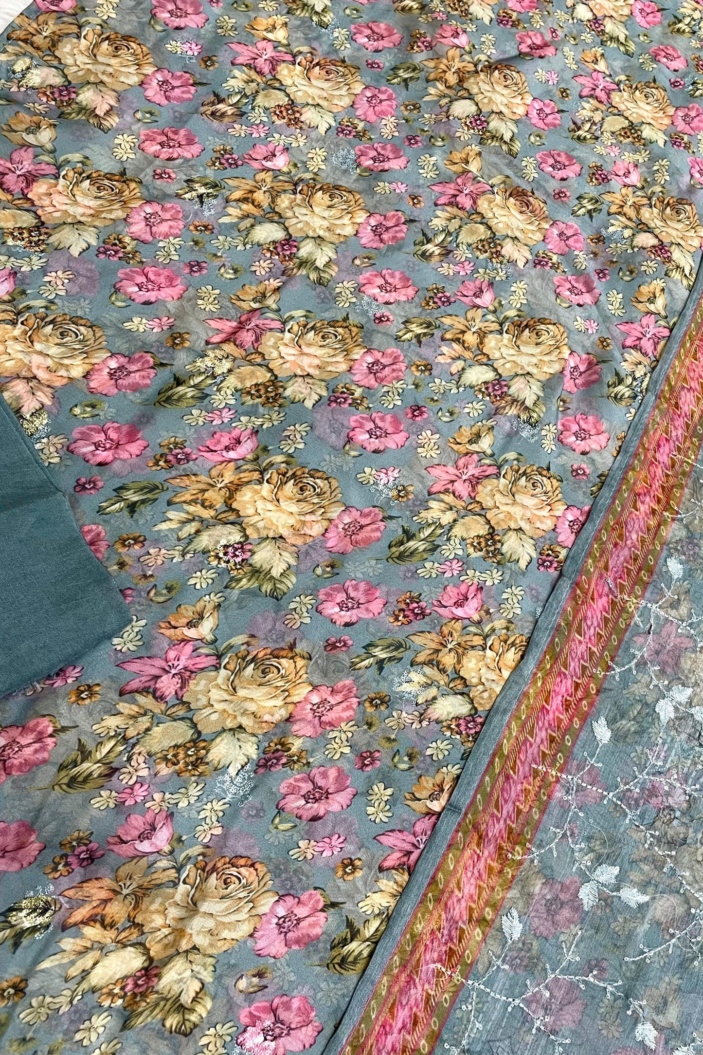 FLORAL ORGANZA EMBROIDERED PREFECTION | A-001