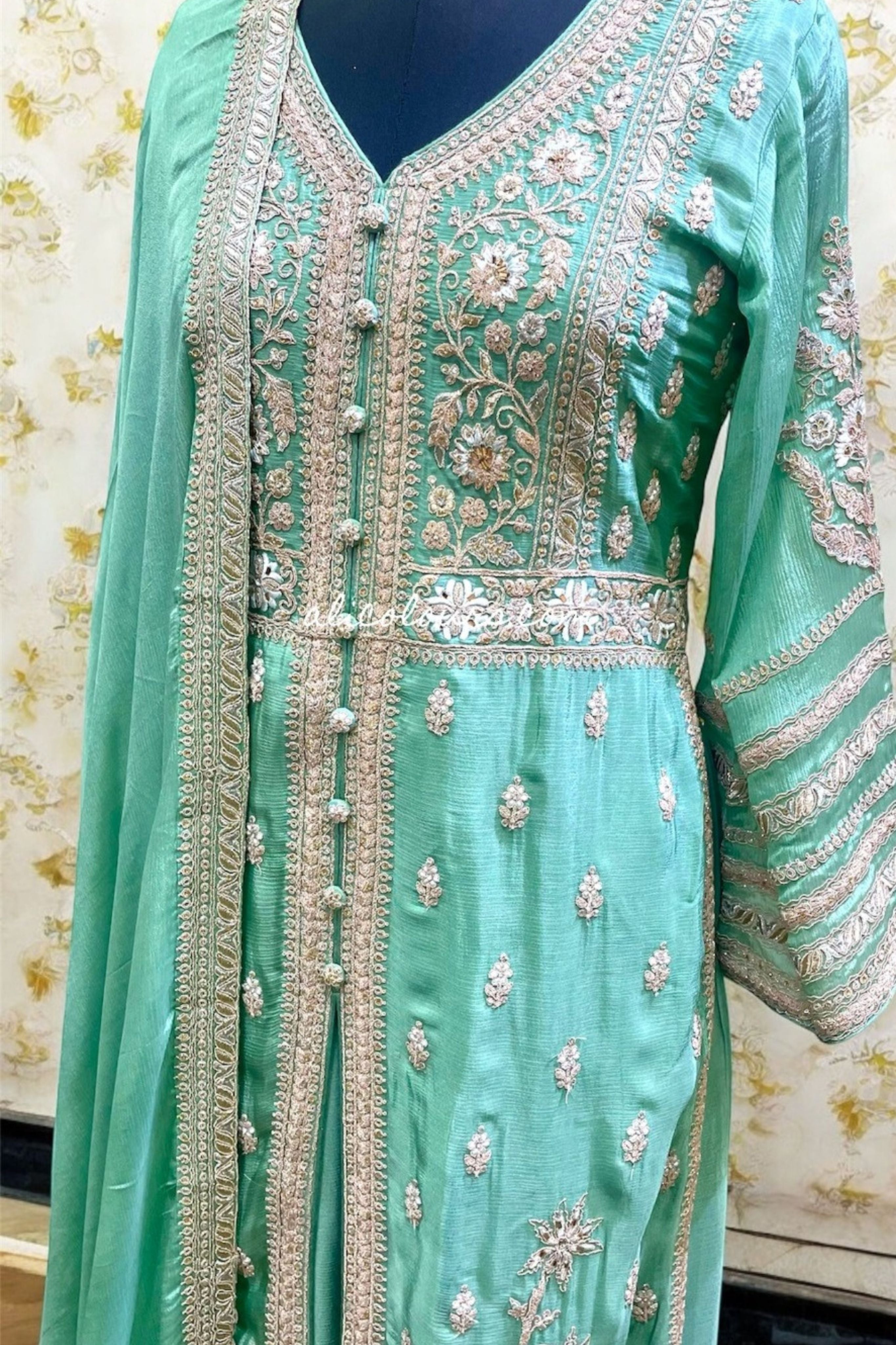 DESIGNERS LONG DRESS FLAPPER FULLY STITCHED DRESS