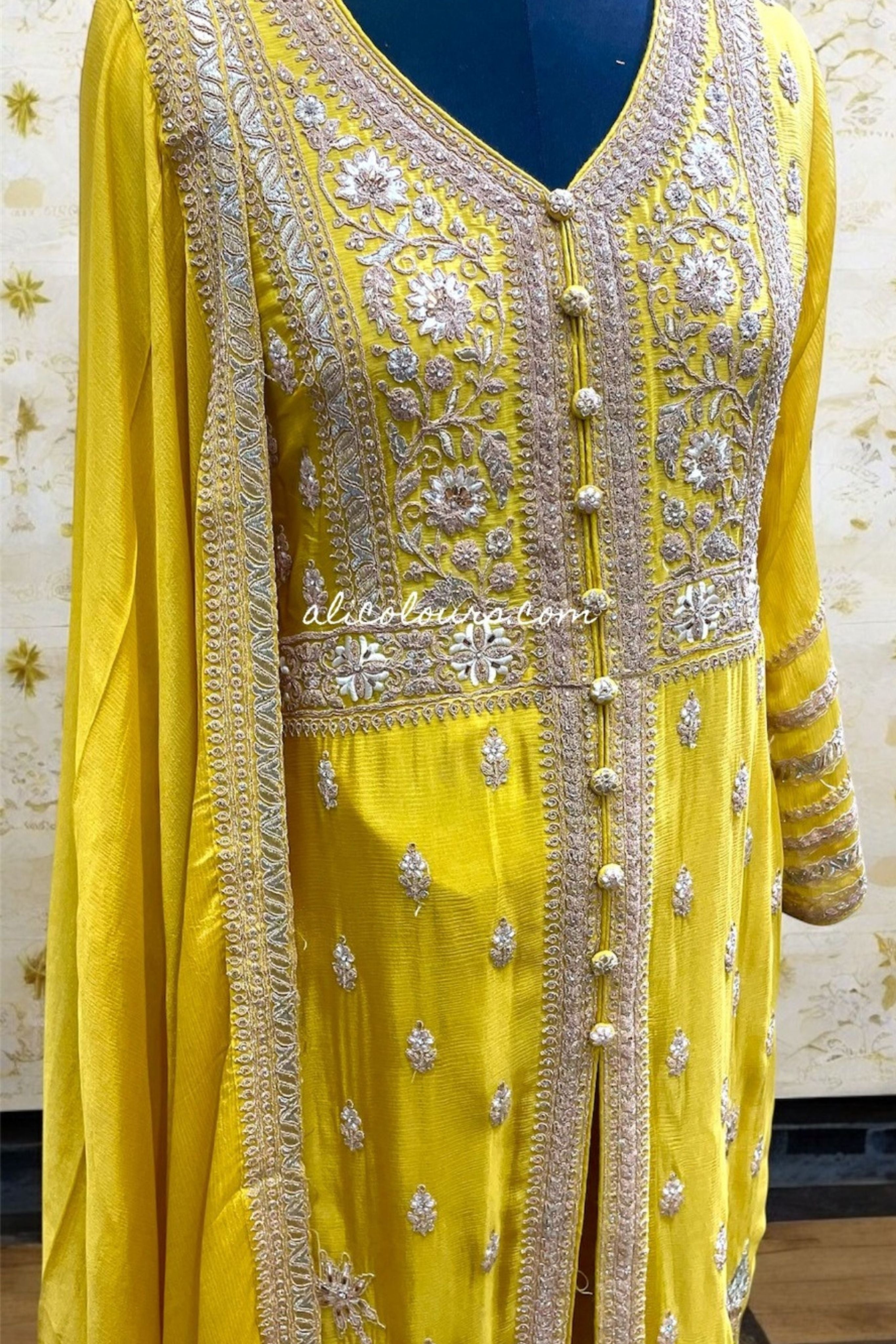 DESIGNERS LONG DRESS FLAPPER FULLY STITCHED DRESS