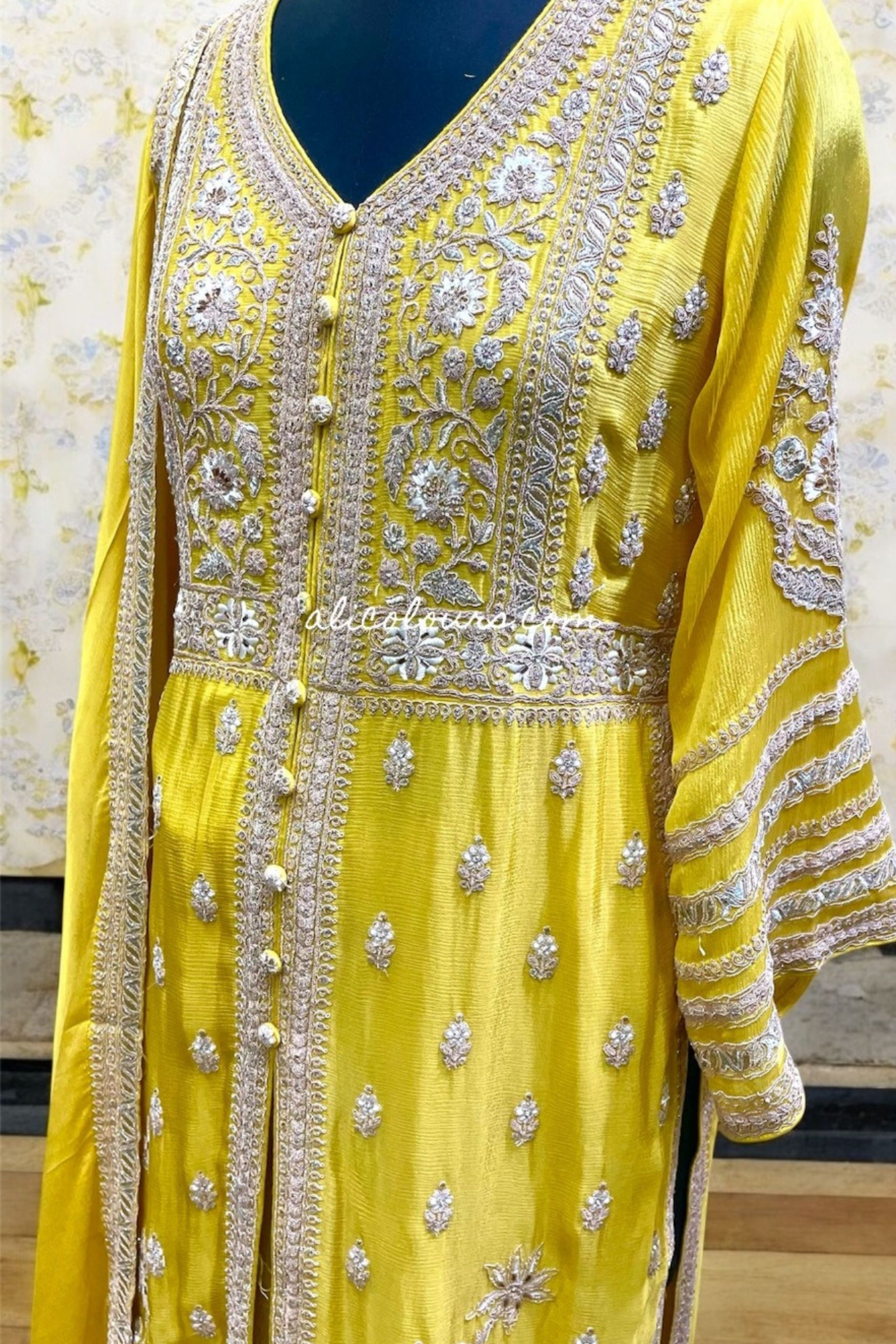 DESIGNERS LONG DRESS FLAPPER FULLY STITCHED DRESS