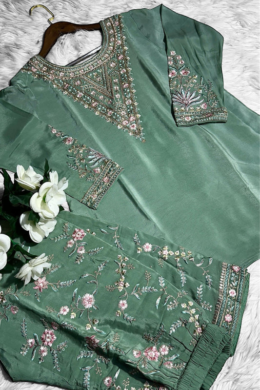 ROYAL SAGE GREEN  CHINON CO-ORDS SET COLLECTION