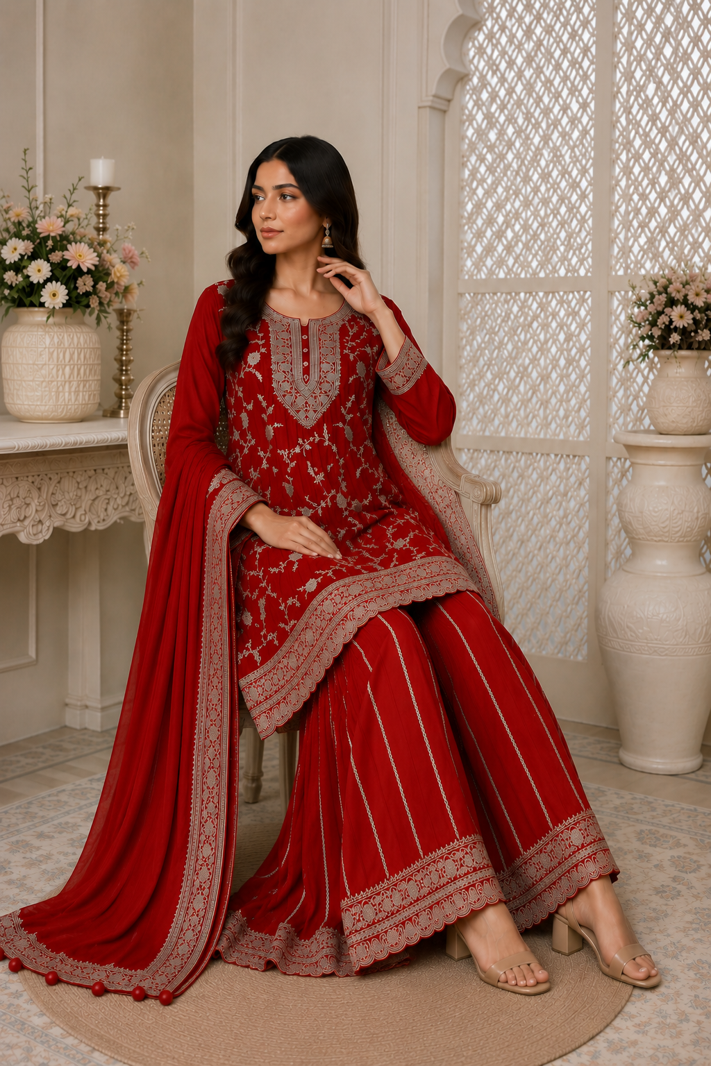 Designer Bridal Collection - Handcrafted Festive sharara Set | 7101