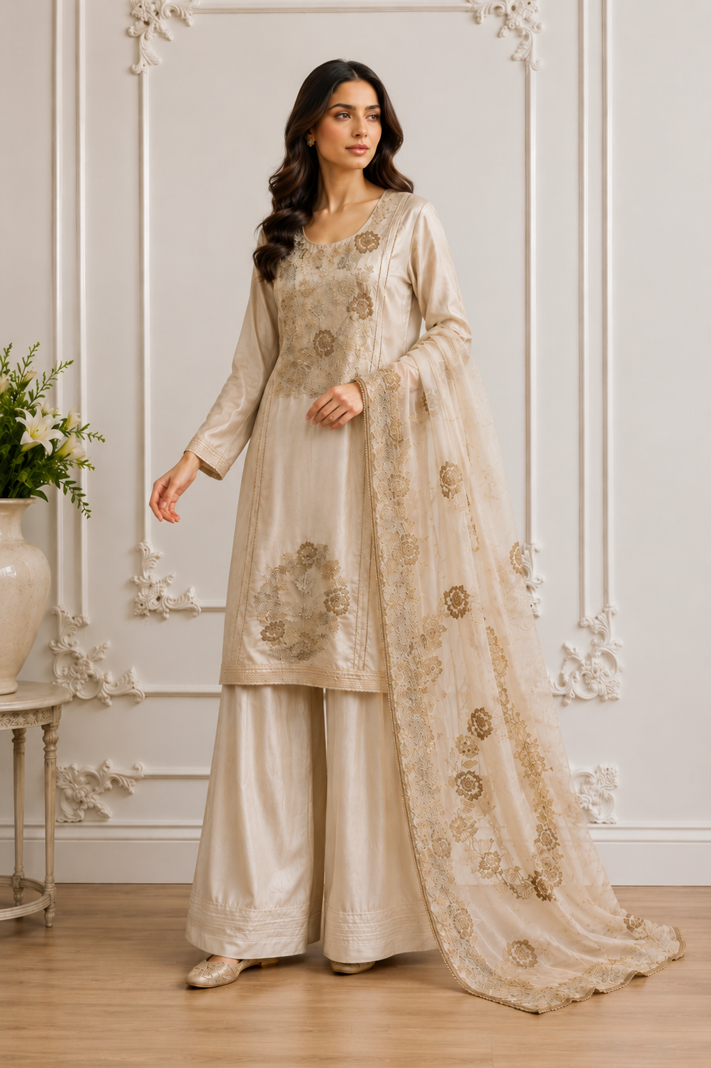 Premium kanchipuram Silk Sharara Set | 2201