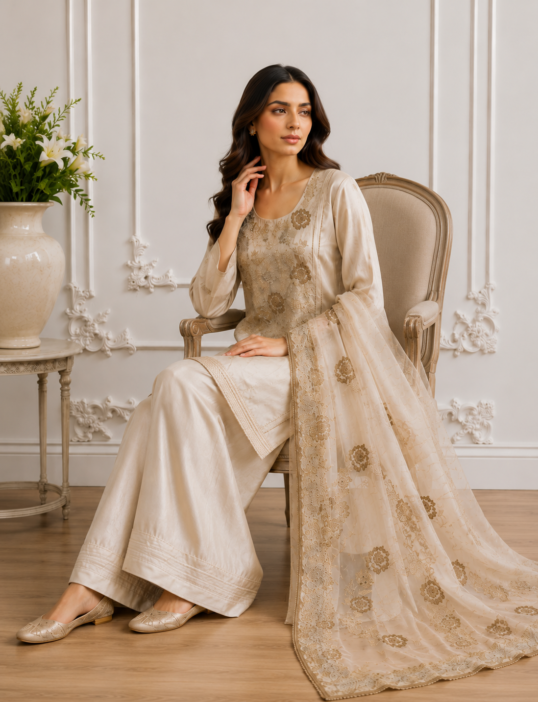 Premium kanchipuram Silk Sharara Set | 2201