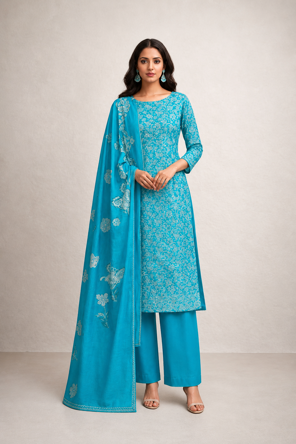 Elegant Floral Embroidered Suit | 6602