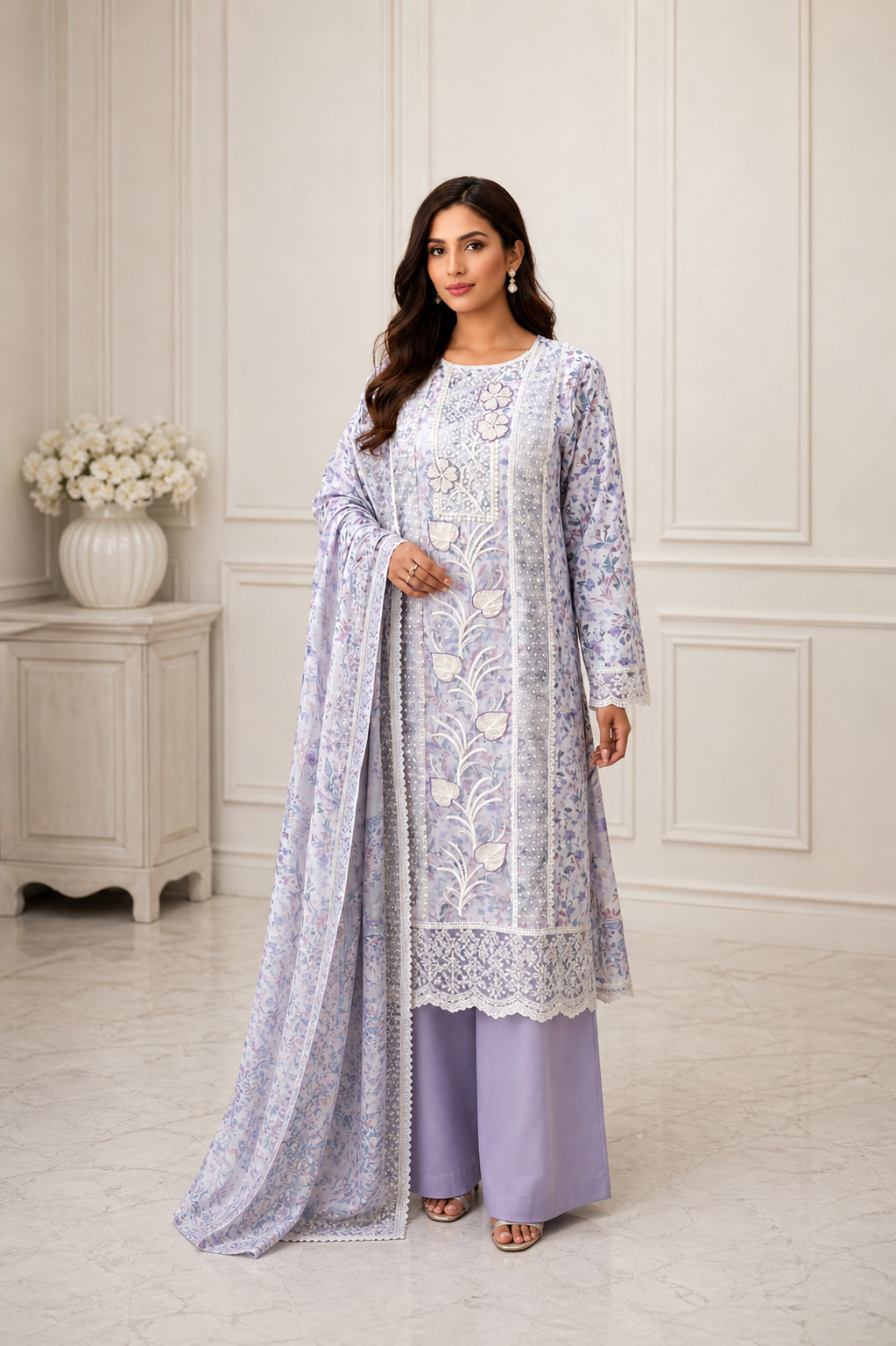 Pastel Bloom Cotton Suit Set | 666 - 669