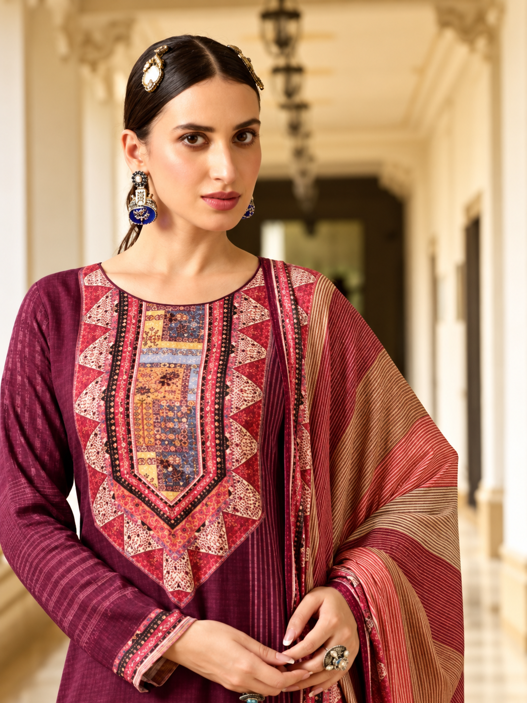 Majestic Pashmina Kaftan Set