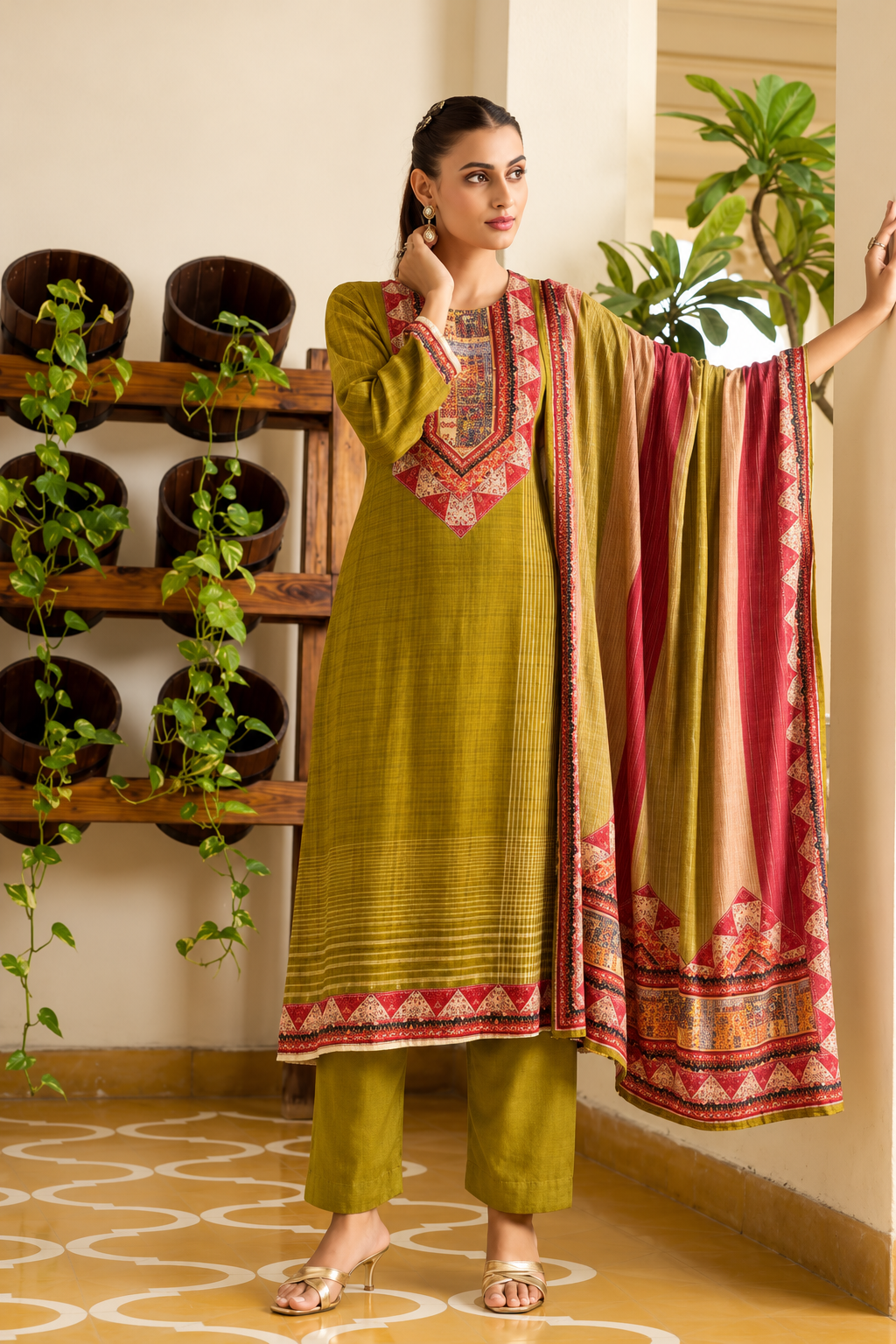Majestic Pashmina Kaftan Set