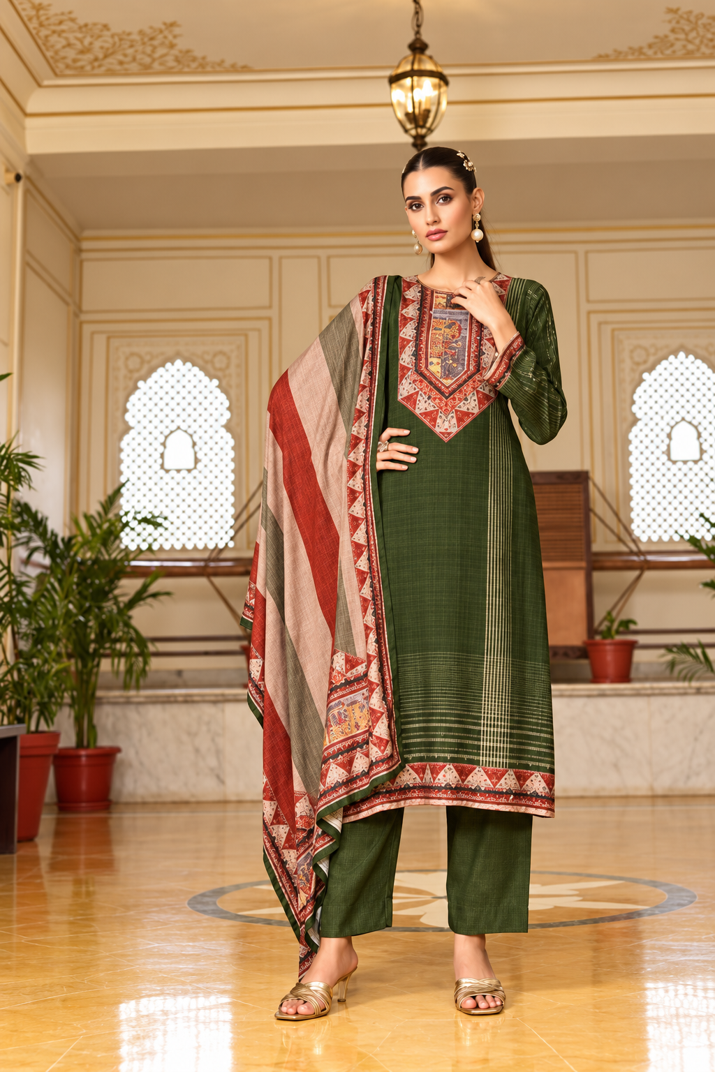 Majestic Pashmina Kaftan Set