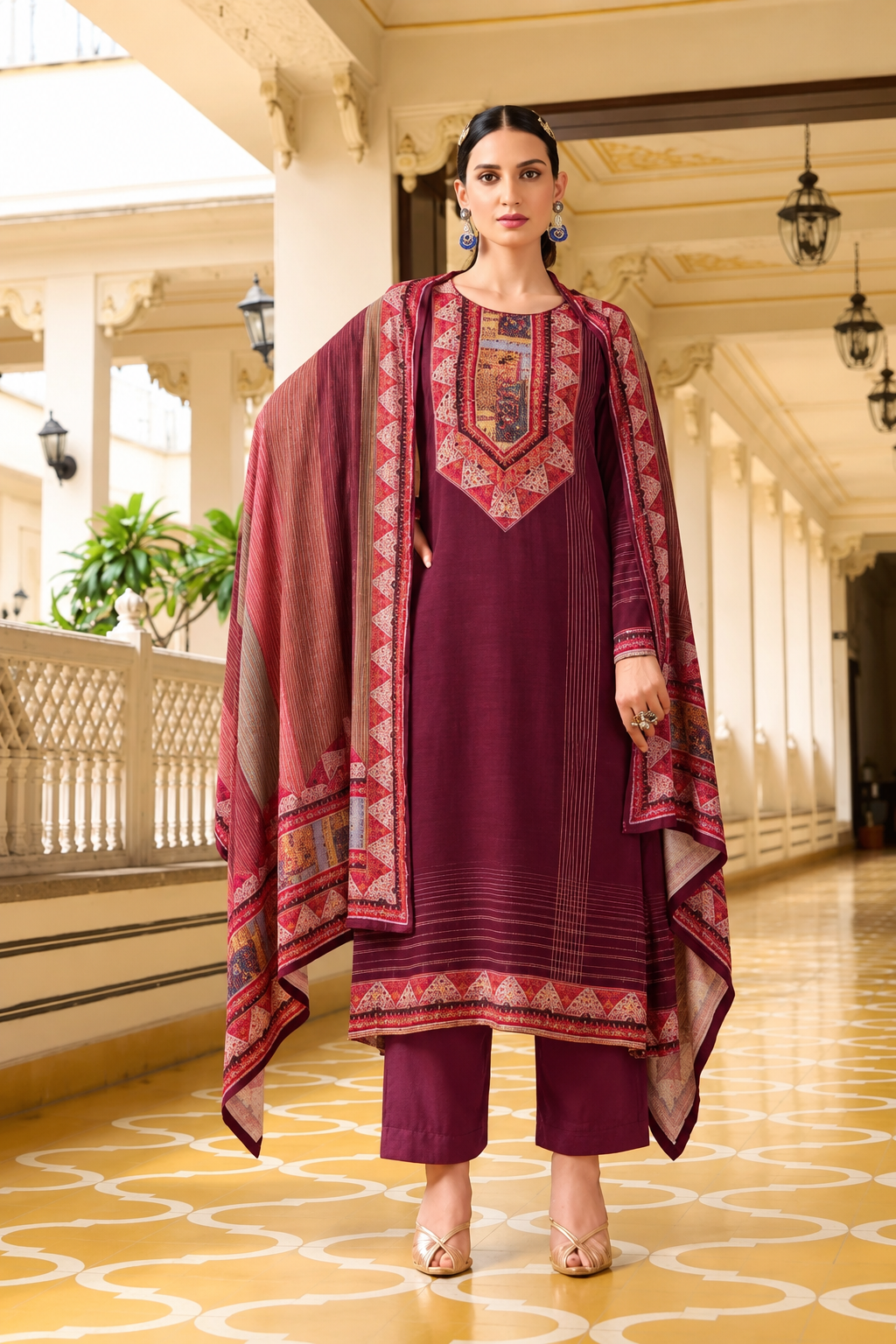 Majestic Pashmina Kaftan Set