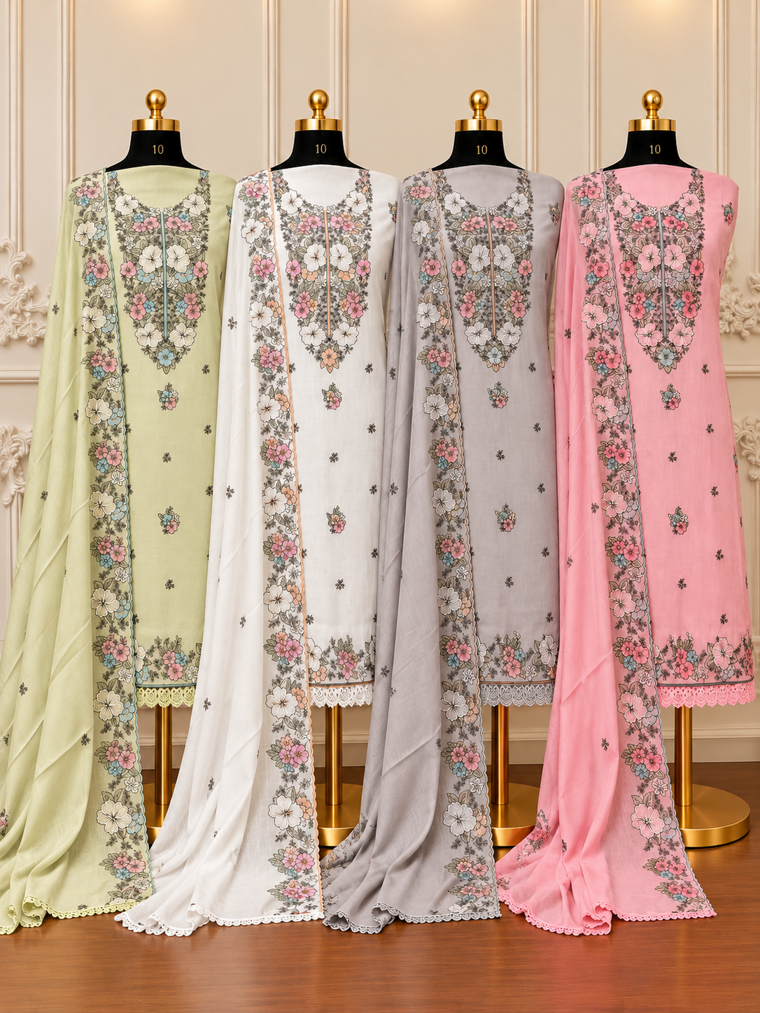 Elegant Floral Embroidered Cotton Edit | 5901 -5904