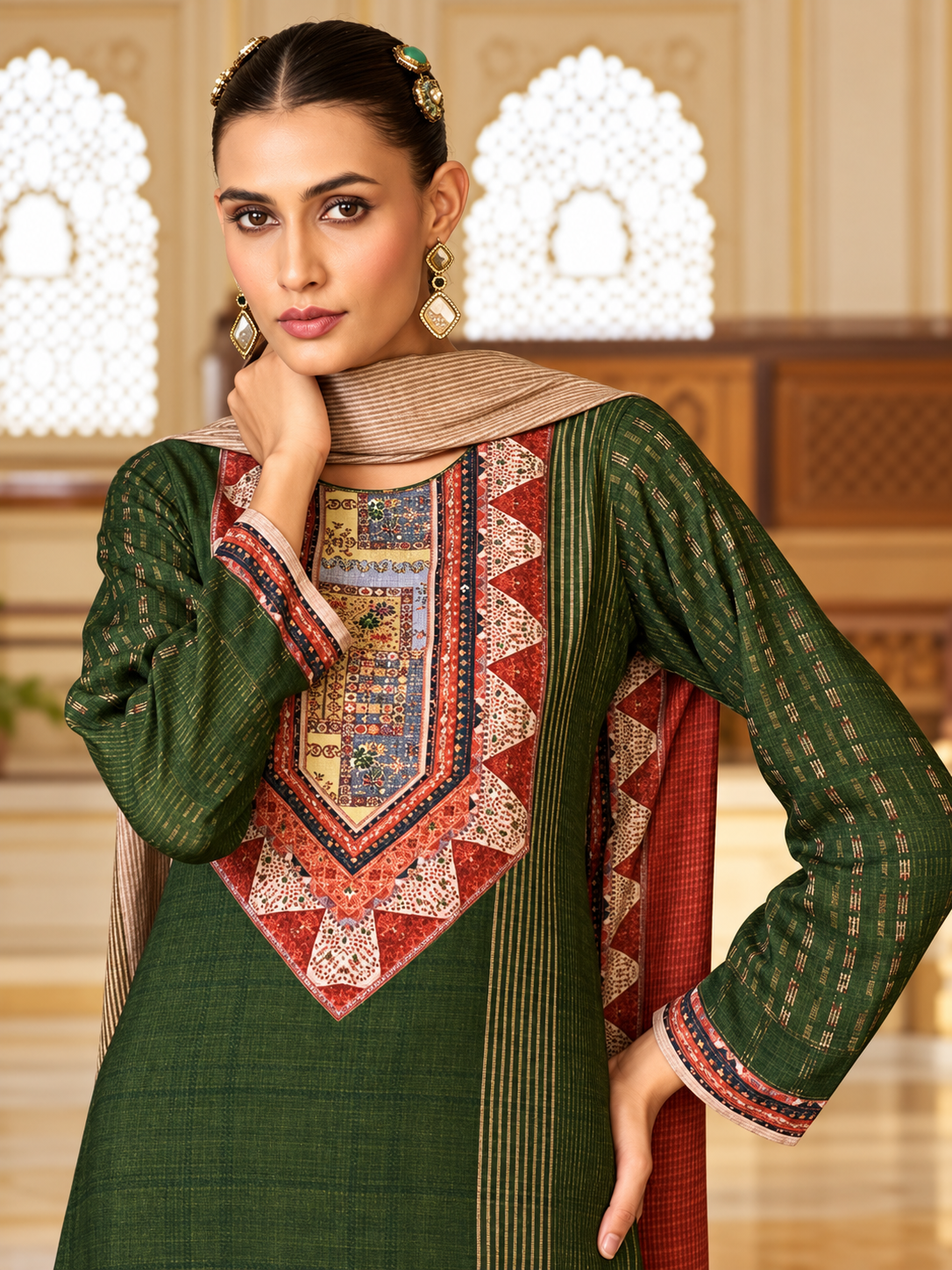 Majestic Pashmina Kaftan Set