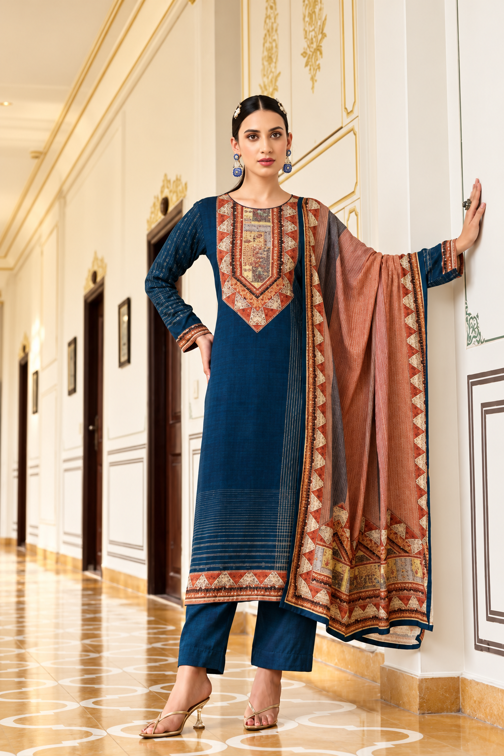 Majestic Pashmina Kaftan Set