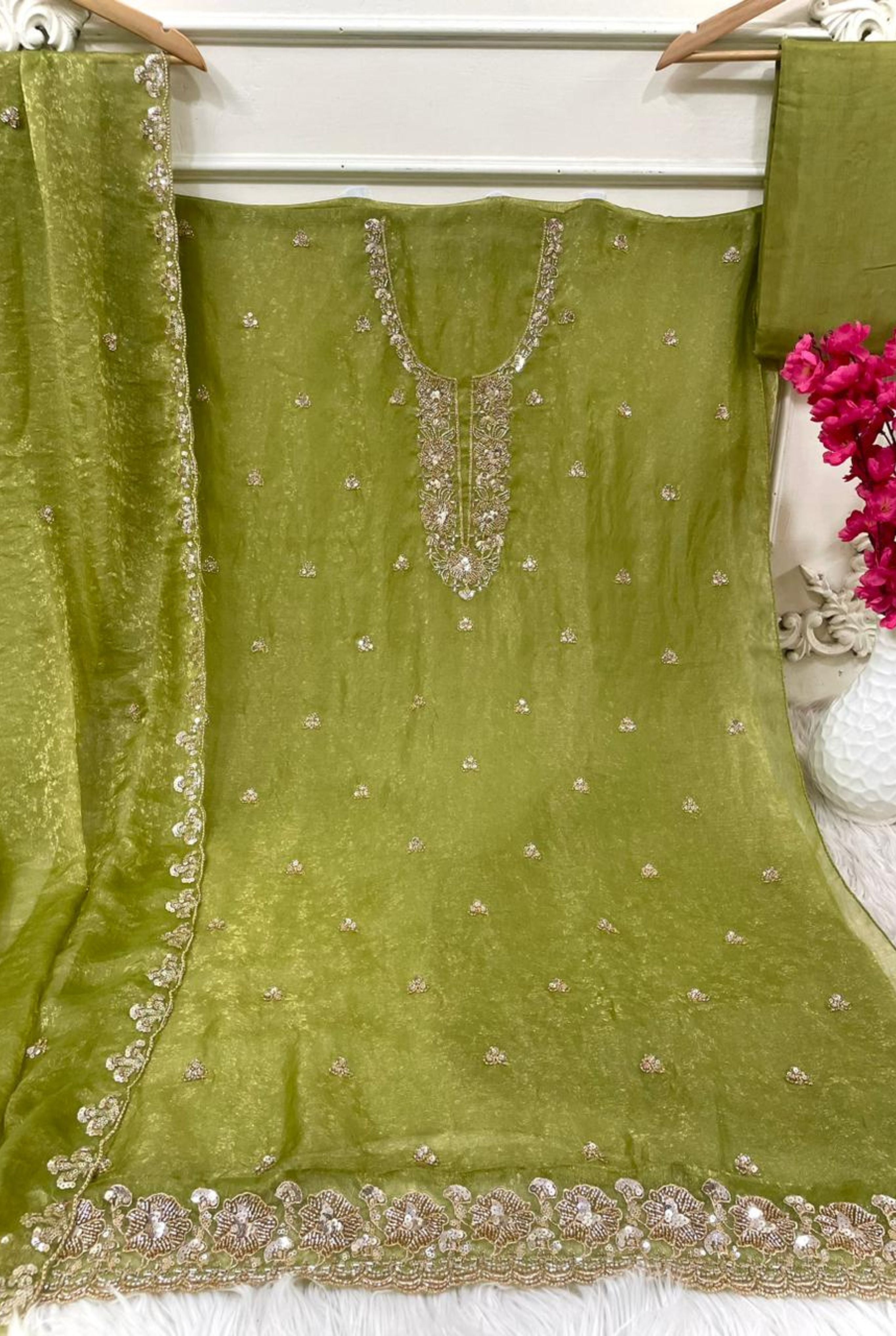 Elegant Shimmer Organza Designer Set | 04