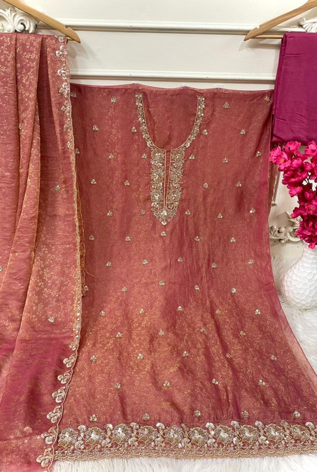 Elegant Shimmer Organza Designer Set | 02