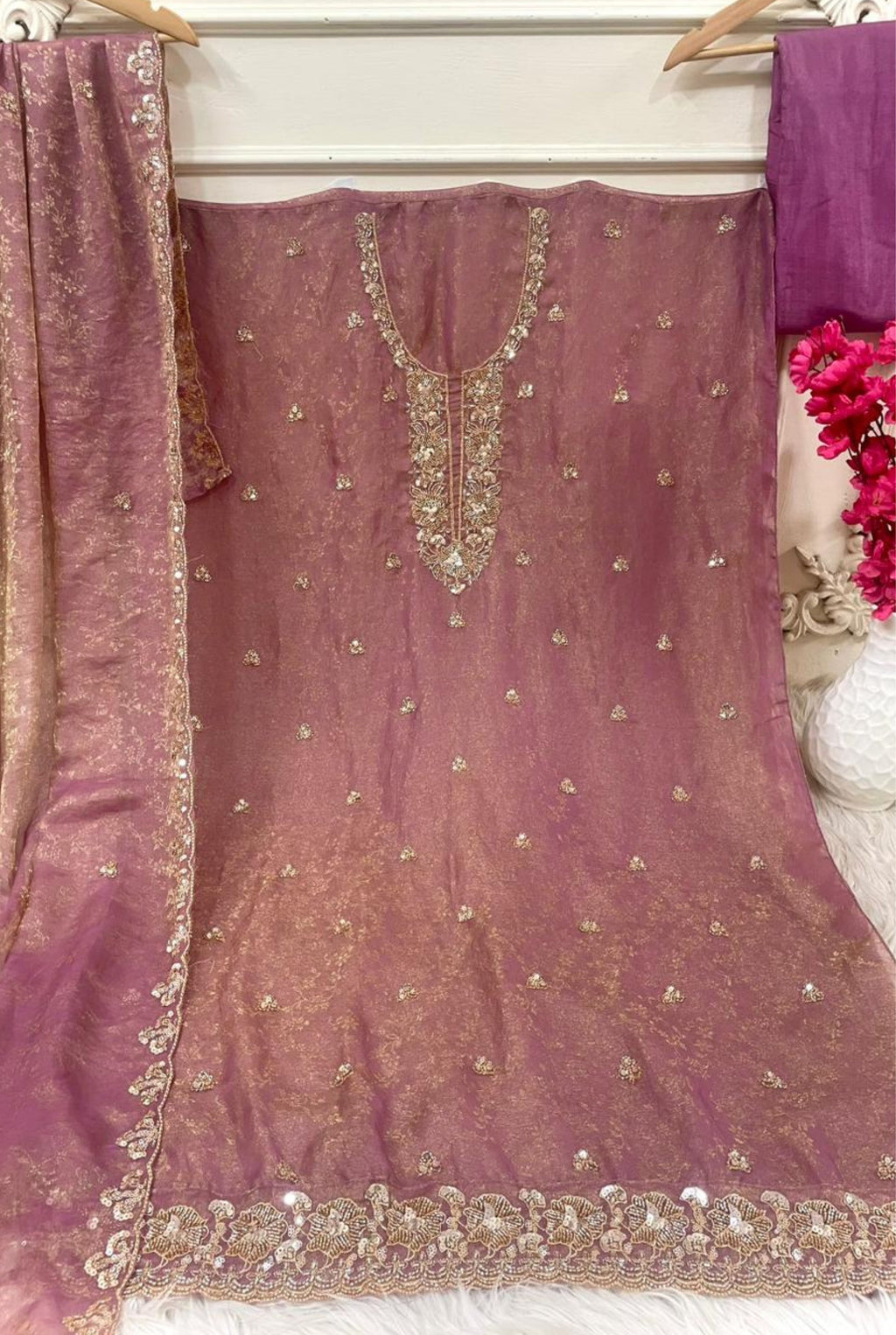 Elegant Shimmer Organza Designer Set | 03