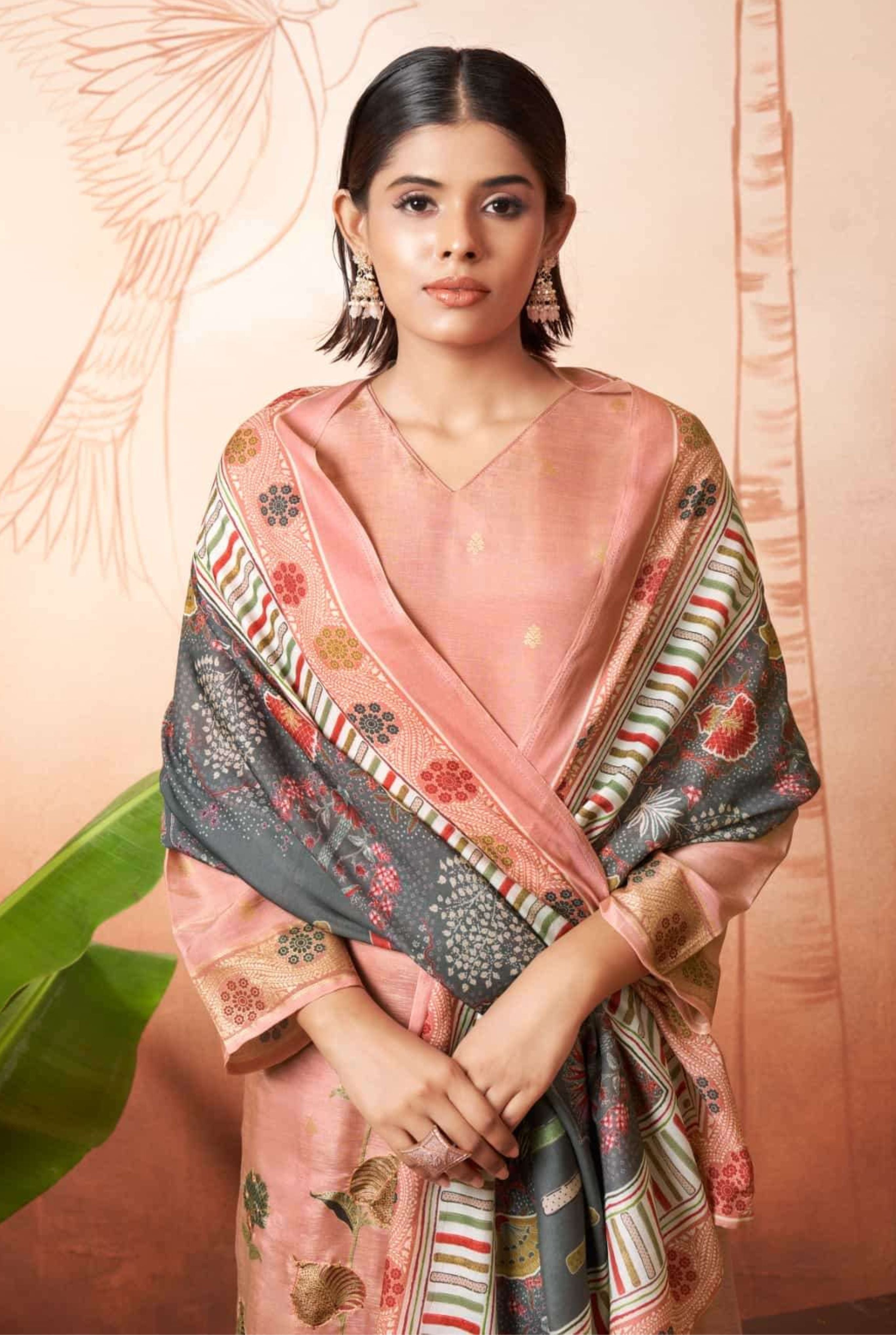 Gulrez Printed Crepe Silk Ensemble | 2504
