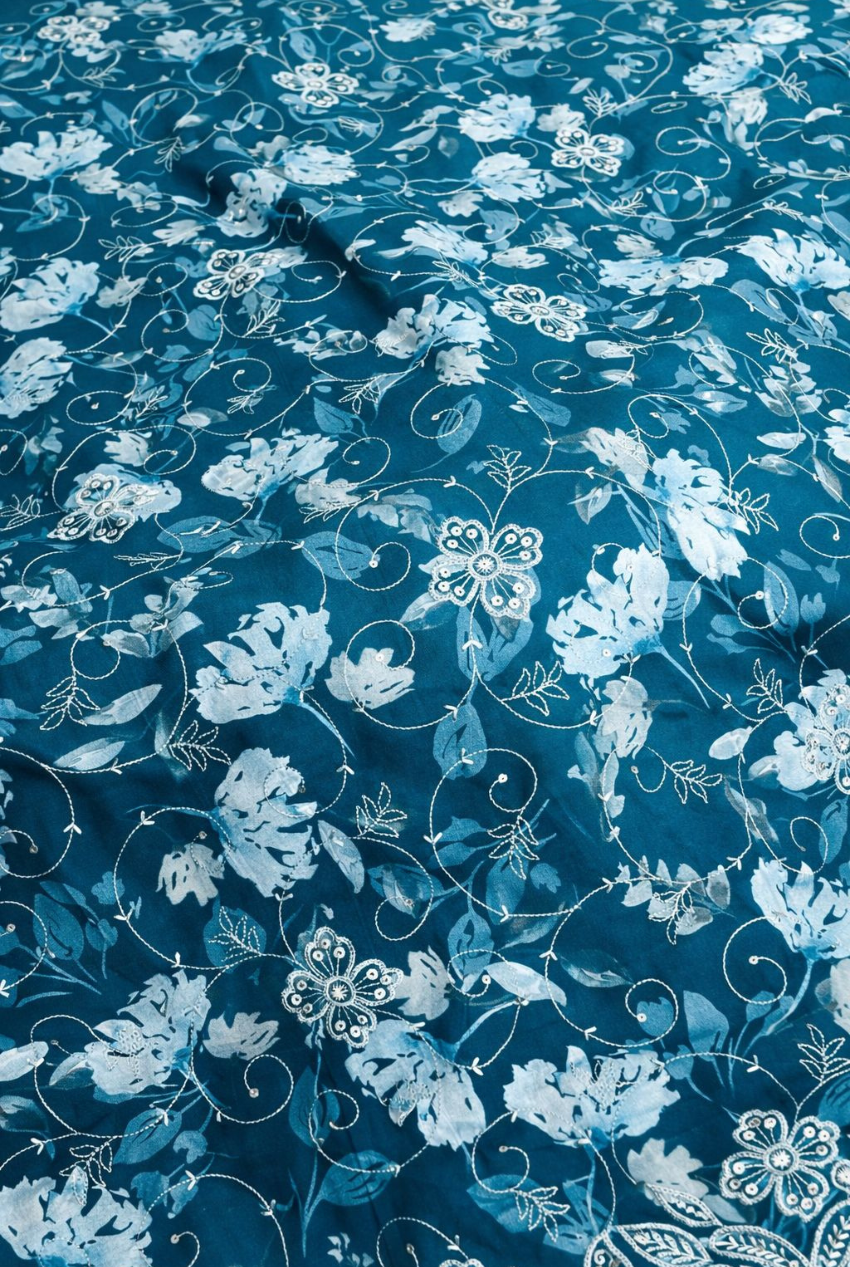 Teal Aura Embroidered Cotton Series | 1401